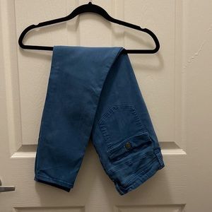 Teal Green Addy Cargo Skinny Pants